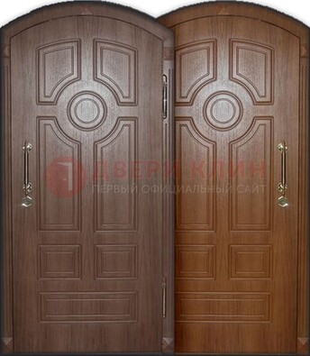 Железная арочная дверь с отделкой МДФ ДА-7 в Гатчине