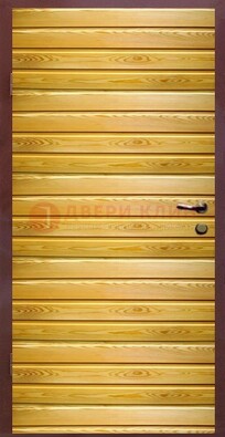 Железная дверь цвета сосна с евровагонкой ДЕ-6 в Гатчине