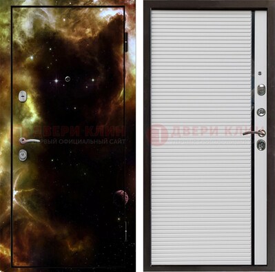 Стальная дверь с фотопечатью космоса ДФ-14 в Гатчине