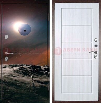 Стальная дверь с фотопечатью планет ДФ-8 в Гатчине