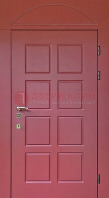 Красная стальная дверь с верхней фрамугой ДФГ-13 в Гатчине