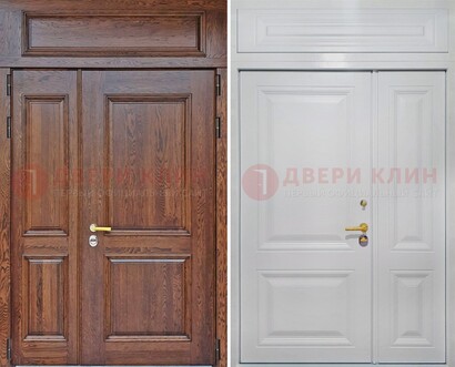 Полуторная стальная дверь с верхней фрамугой ДФГ-14 в Тольятти