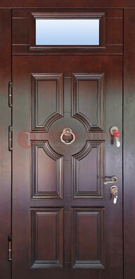 Стальная дверь с фрамугой в классическом стиле ДФГ-18 в Гатчине