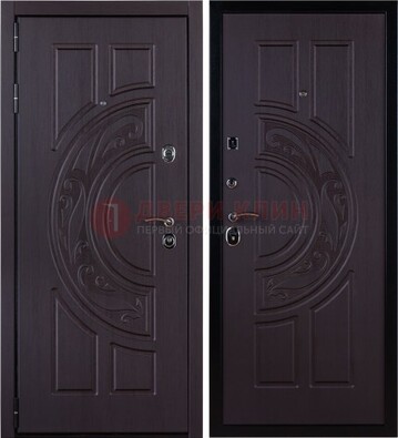 Коттеджная темная стальная дверь с МДФ ДМ-134 в Гатчине