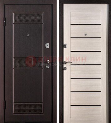 Темная стальная дверь с МДФ ДМ-147 для улицы в Гатчине
