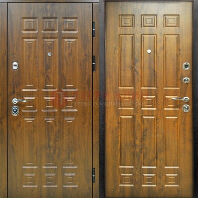 Коричневая металлическая дверь с МДФ ДМ-148 в Гатчине