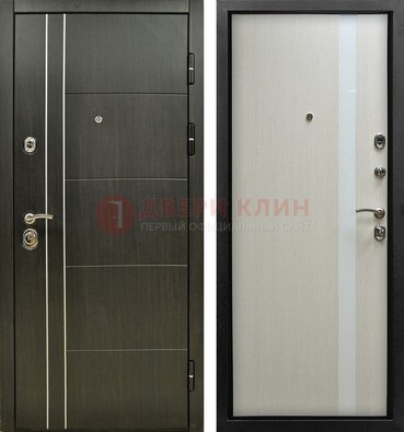 Морозостойкая темная металлическая дверь с МДФ ДМ-164 в Великом Новгороде