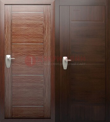 Коричневая железная дверь с МДФ ДМ-165 в каркасный дом в Гатчине