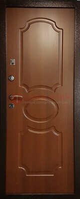 Коричневая металлическая дверь с МДФ ДМ-177 на крыльцо в Гатчине