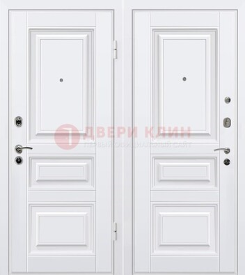 Белая металлическая дверь с МДФ ДМ-179 в Гатчине