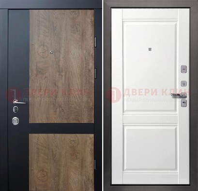 Черно-коричневая входная дверь с терморазрывом и МДФ ДМ-192 в Гатчине