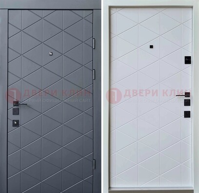 Коричневая железная дверь с МДФ и молдингами ДМ-201 в Гатчине
