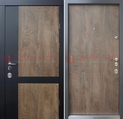 Темная стальная дверь с филенчатой МДФ Беленый дуб ДМ-206 в Гатчине