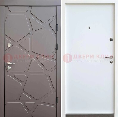 Серая входная дверь с филенчатой МДФ ДМ-216 в Волгограде