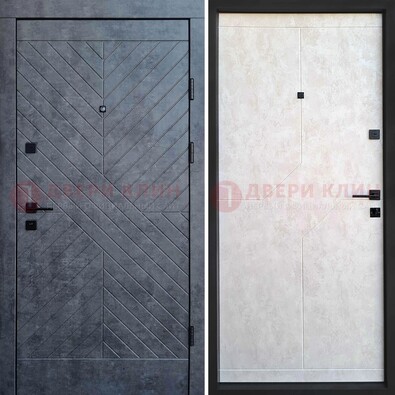 Серая железная дверь с филенчатой МДФ ДМ-217 в Гатчине