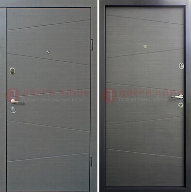 Темная стальная дверь с филенчатой МДФ внутри ДМ-228 в Гатчине