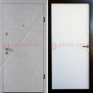 Входная светлая дверь c МДФ Беленый дуб ДМ-259 в Великом Новгороде