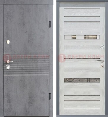 Входная железная дверь c филенчатой МДФ Орех тисненый ДМ-262 в Гатчине