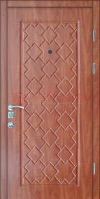 Коричневая металлическая дверь с МДФ-28 в Гатчине