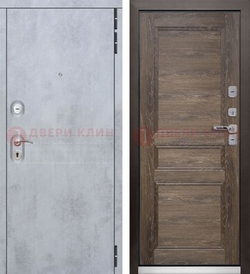 Коричневая металлическая дверь с МДФ Итальянский орех ДМ-304 в Великом Новгороде