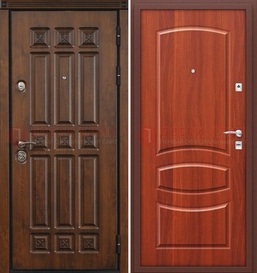 Темная металлическая дверь с МДФ и узором ДМ-364 в Гатчине