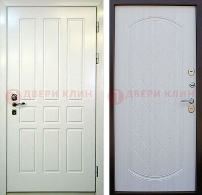 Белая стальная дверь с МДФ в квартиру ДМ-378 в Мурманске