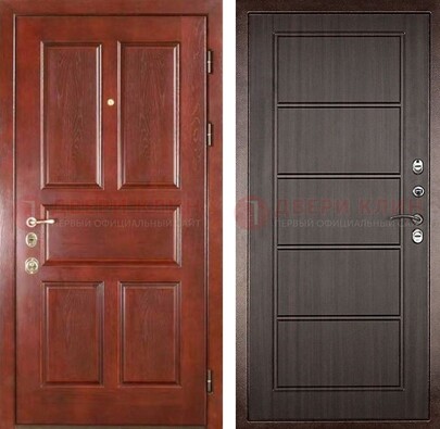 Красная металлическая дверь с МДФ в квартиру ДМ-387 в Гатчине