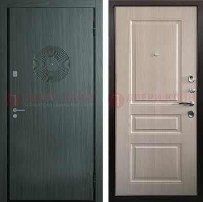 Темная железная дверь с МДФ панелями в квартиру ДМ-389 в Дзержинском