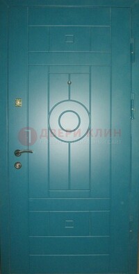 Голубая железная дверь с МДФ ДМ-38 в Гатчине