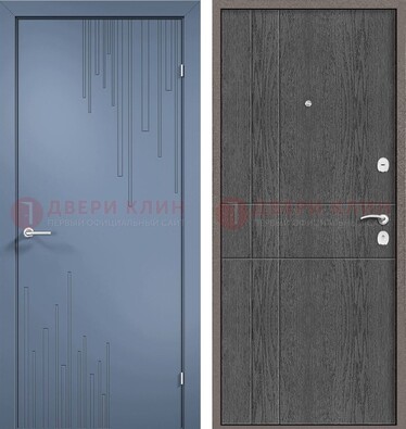 Синяя металлическая дверь МДФ в квартиру ДМ-434 в Гатчине