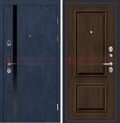 Синяя входная дверь МДФ с обеих сторон ДМ-473 в Гатчине