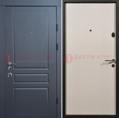 Темно-серая стальная дверь с МДФ хайтек ДМ-481 в Гатчине