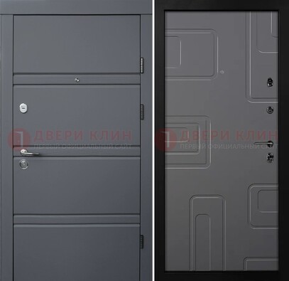 Серая металлическая дверь с МДФ в квартиру ДМ-485 в Гатчине
