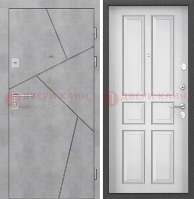 Светлая железная дверь в квартиру с МДФ ДМ-489 в Иваново