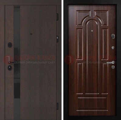 Темная входная дверь с МДФ панелями в квартиру ДМ-499 в Гатчине