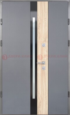 Полуторная металлическая дверь с МДФ ДМ-503 в Гатчине