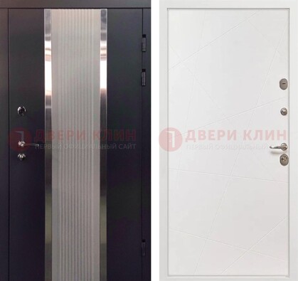 Темная металлическая дверь в квартиру МДФ с двух сторон ДМ-512 в Гатчине