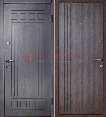 Темная стальная дверь с МДФ с рисунком ДМ-83 в Калуге