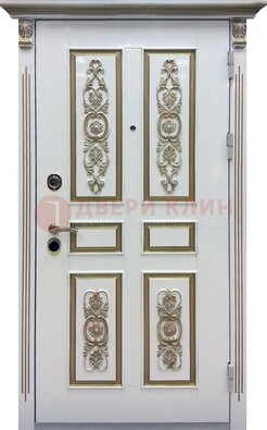 Входная дверь с массивом дуба в белом цвете ДМД-62 в Гатчине