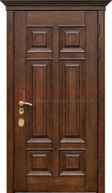 Филенчатая железная дверь с массивом дуба ДМД-68 в Гатчине