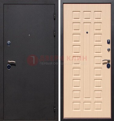 Черная стальная дверь с порошковым окрасом МДФ внутри ДП-102 в Гатчине