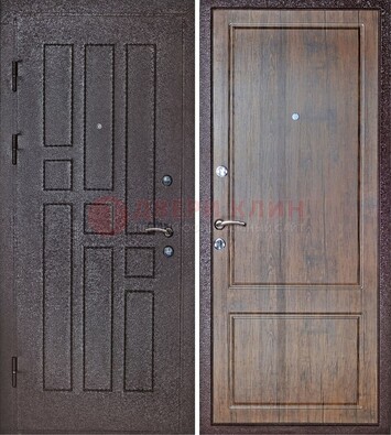 Темная входная дверь с порошковым покрытием МДФ внутри ДП-125 в Гатчине