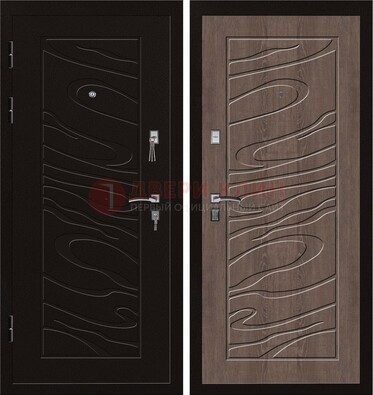 Темная железная дверь с порошковым окрасом ДП-127 в Гатчине