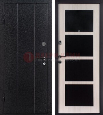 Черная металлическая дверь с порошковым напылением ДП-176 в Гатчине