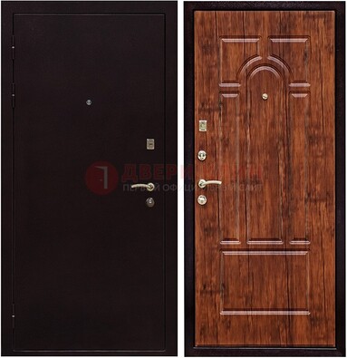 Темная железная дверь с порошковым покрытием ДП-194 в Брянске