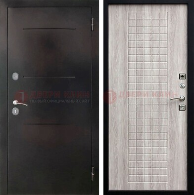 Железная дверь с порошковым покрытием и филенчатой МДФ ДП-221 в Гатчине