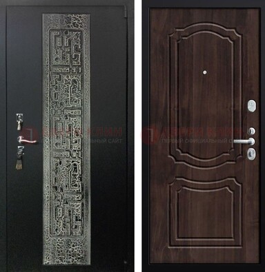 Входная дверь с порошковым покрытием медный антик МДФ внутри ДП-224 в Гатчине