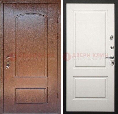 Железная дверь с порошковым покрытием Медный антик со светлой МДФ ДП-234 в Гатчине