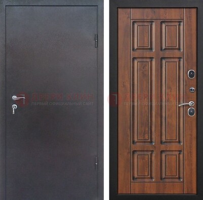 Входная дверь с порошковым покрытием Медный антик с МДФ панелью ДП-235 в Гатчине