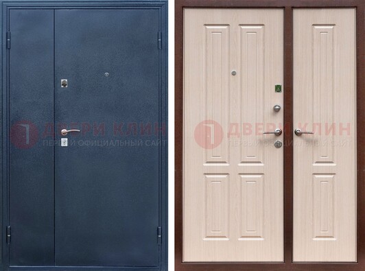 Стальная серая дверь с порошковым напылением с МДФ ДП-239 в Гатчине
